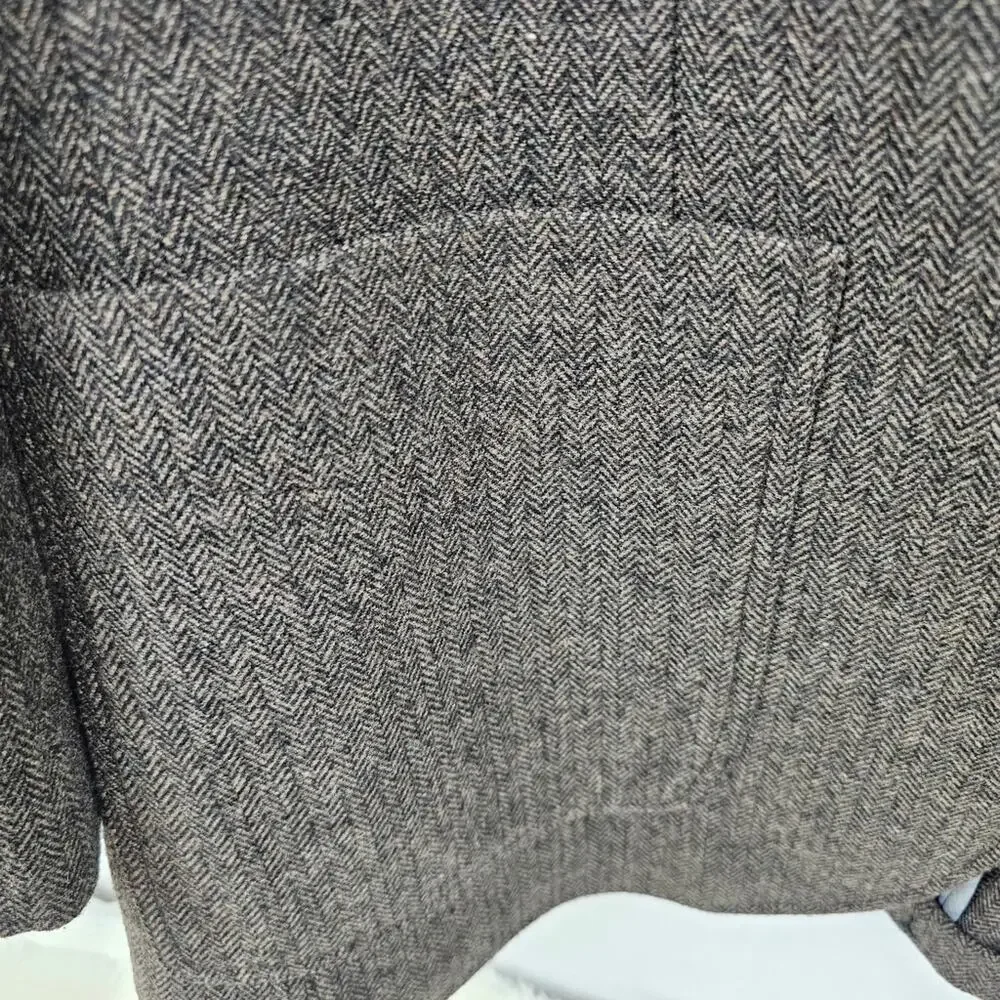 Black Brown 1826 Brown Herringbone Wool Blend Men's Blazer Size XL